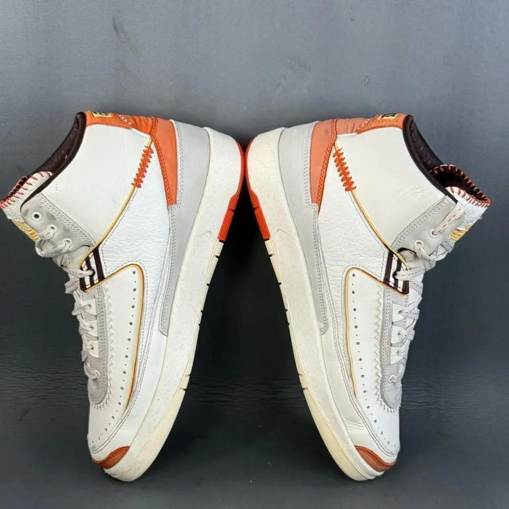 Air Jordan 2 x Maison Château Rouge Orange and Sail athletic shoes men’s size 9